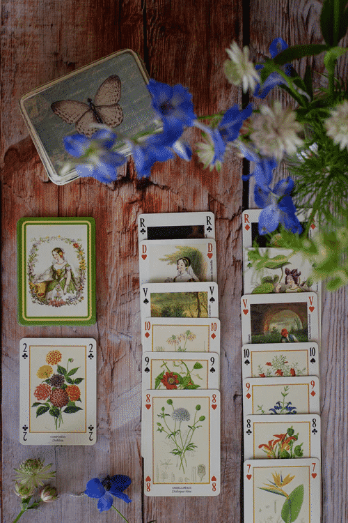 Cards with flower decals.Â