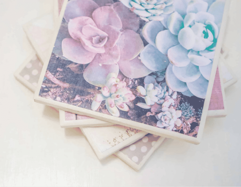 Tiles with flower patterns.