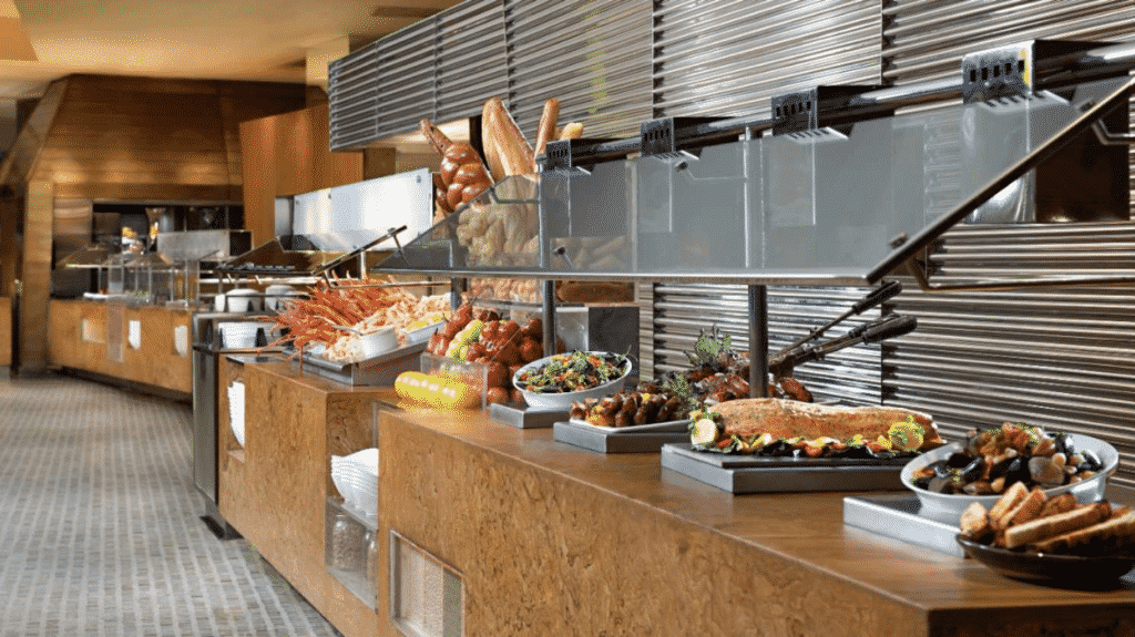 Part of the serving bar at Cravings.