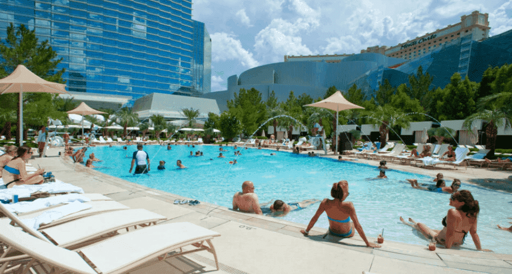 The pool at the ARIA Resort & Casino in Las Vegas