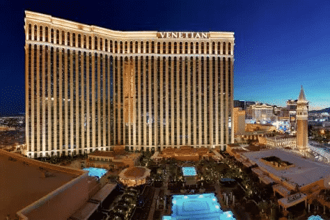  The Venetian hotel in Las Vegas. 